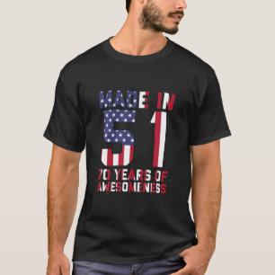 Camiseta 70.º Regalo De Cumpleaños Hombres Americanos Mujer