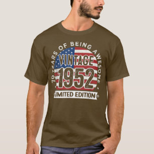 Camiseta 70.º regalo de cumpleaños Hombres Vintage 1952 70 