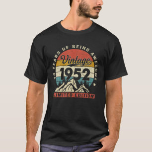 Camiseta 70.º Regalo De Cumpleaños Vintage 1952 Edición Lim