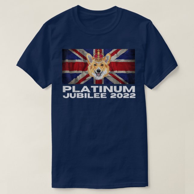 Camiseta 70 Aniversario de Platinum Jubilee Cute Corgi (Diseño del anverso)