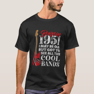 Camiseta 70 Aniversario - Nacido En 1951 I Guitarra Eléctri