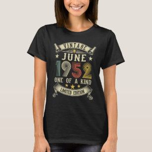 Camiseta 70 años 70 cumpleaños Vintage junio 1952 retro