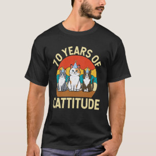 Camiseta 70 Años de Cattitude Amante de los Gatos Cumpleaño