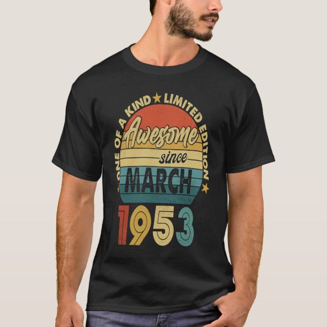 Camiseta 70 años de edad asombrosa desde marzo de 1953 70º  (Anverso)
