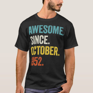 Camiseta 70 años de edad asombrosa desde octubre de 1952 70