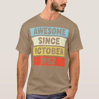 Camiseta 70 años de edad asombrosa desde octubre de 1952 70