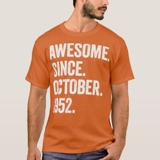 Camiseta 70 años de edad asombrosa desde octubre de 1952 70