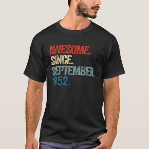 Camiseta 70 años de edad asombrosa desde septiembre de 1952