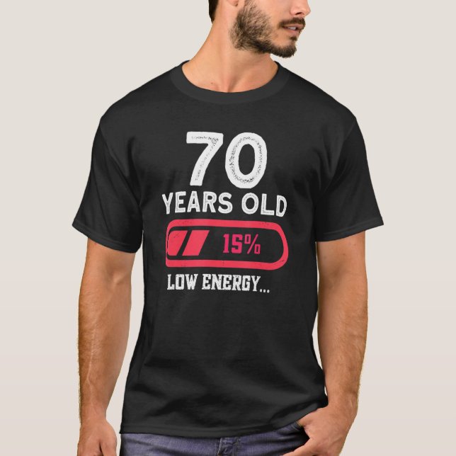 Camiseta 70 años de edad de bajo consumo de energía 70 cump (Anverso)
