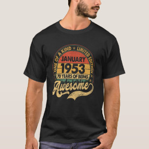 Camiseta 70 años de edad increíble desde enero de 1953 70º