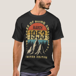 Camiseta 70 años de edad increíble desde marzo de 1953 70º