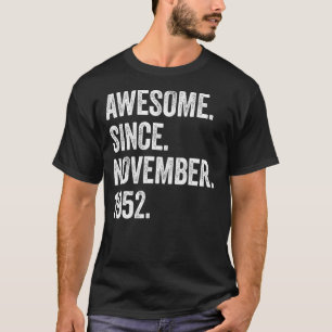 Camiseta 70 años de edad increíble desde noviembre de 1952 