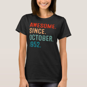 Camiseta 70 años de edad increíble desde octubre de 1952 70