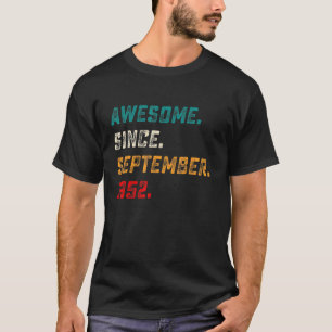 Camiseta 70 años de edad increíble desde septiembre de 1952