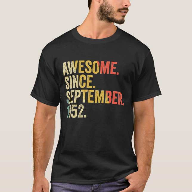 Camiseta 70 años de edad increíble desde septiembre de 1952 (Anverso)