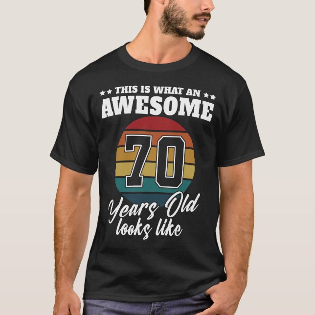 Camiseta 70 años de edad parece ser el 70 aniversario de su (Anverso)