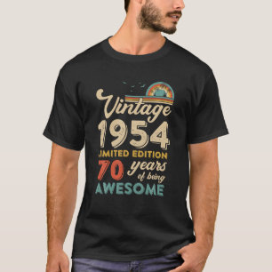 Camiseta 70 años de edad Vintage 1954 70 cumpleaños hombres
