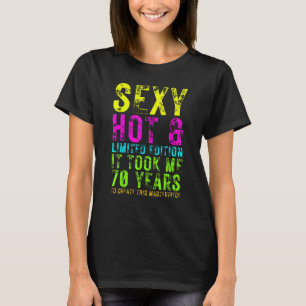 Camiseta 70 años de la decoración de las mujeres varones 70