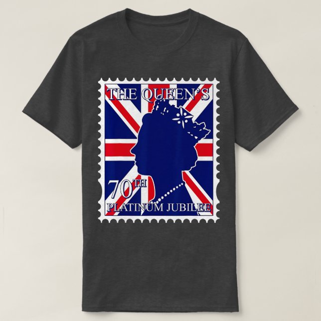 Camiseta 70 años de la Reina Reino Unido Bandera británica  (Diseño del anverso)