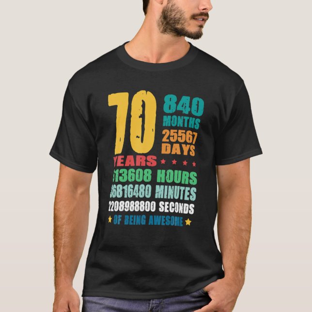 Camiseta 70 Años De Ser Aterradores Bodas Casados (Anverso)