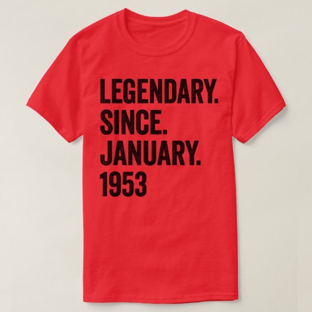 Camiseta 70 años legendarios desde enero de 1953 70º nacimi (Diseño del anverso)