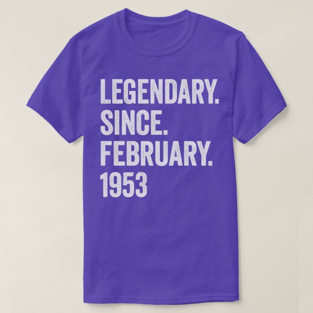 Camiseta 70 años legendarios desde febrero de 1953 70º naci (Diseño del anverso)