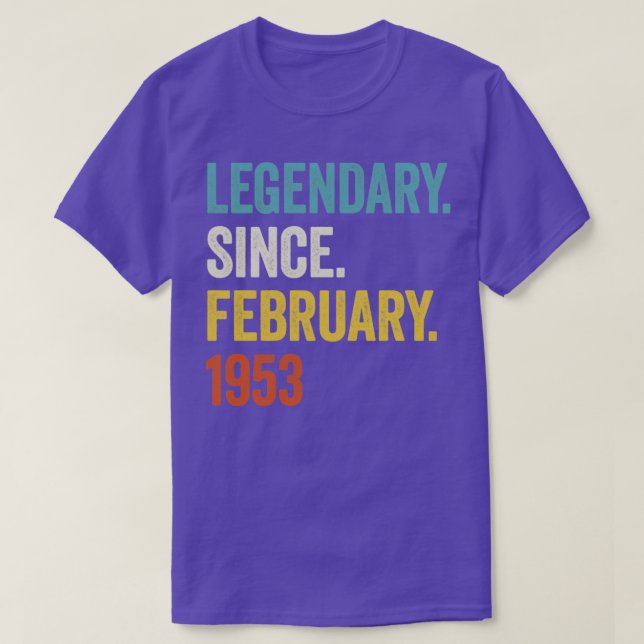Camiseta 70 años legendarios desde febrero de 1953 70º naci (Diseño del anverso)