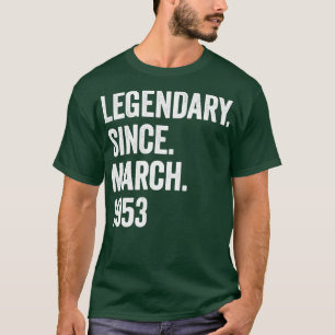 Camiseta 70 años legendarios desde marzo de 1953 70º cumple