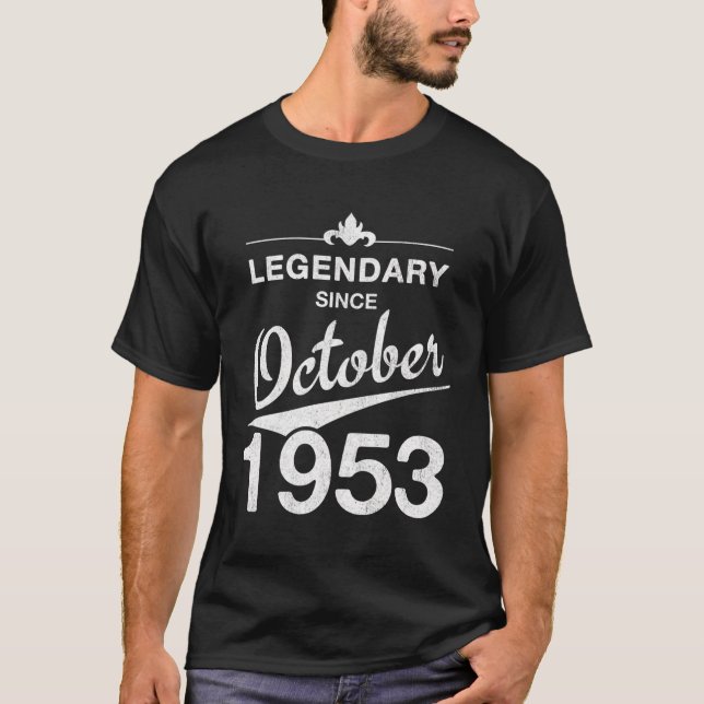 Camiseta 70 Años Nacido En Octubre De 1953 Vin (Anverso)