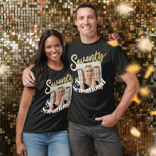 Camiseta 70 años siete y una foto de arte de oro sensaciona