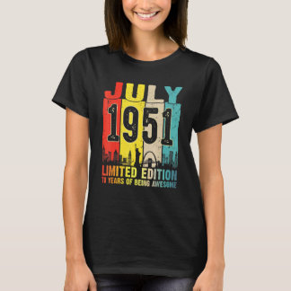 Camiseta 70 años Vintage Julio 1951 70º cumpleaños