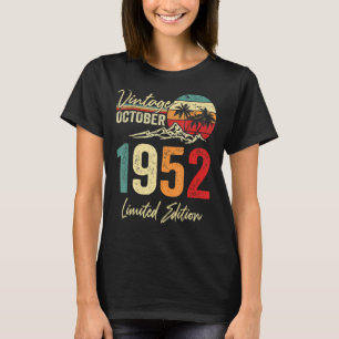 Camiseta 70 años Vintage Octubre 1952 70º cumpleaños