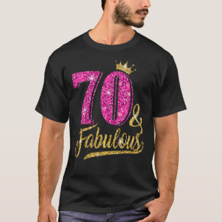 Camiseta 70 años y fabuloso 70 años Reina Cro