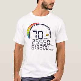 Camiseta 70 ans years compteur anniversaire days hours vite