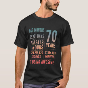 Camiseta 70 cumpleaños hombres y mujeres divertido 70 años
