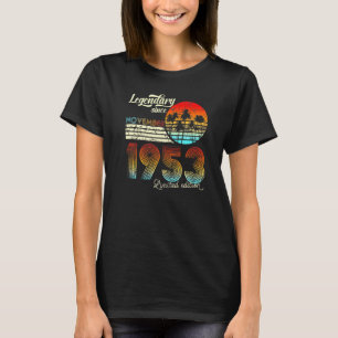 Camiseta 70 cumpleaños legendario desde noviembre de 1953