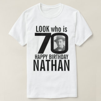 Camiseta 70 cumpleaños mono look 70 foto y nombre personali