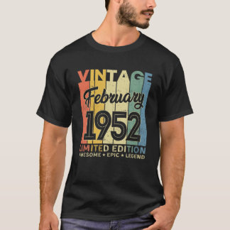 Camiseta 70. Decoración De Cumpleaños Febrero 1952 Regalos 