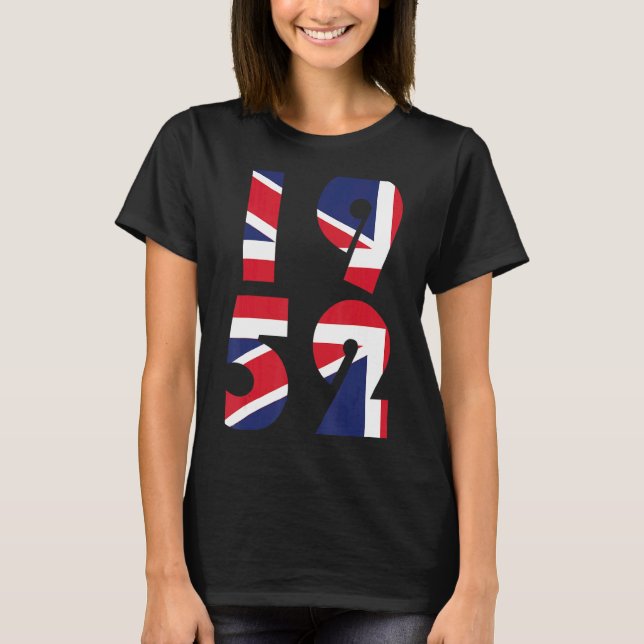 Camiseta 70° Jubileo Platino de Union Jack Queen en 1952 (Anverso)