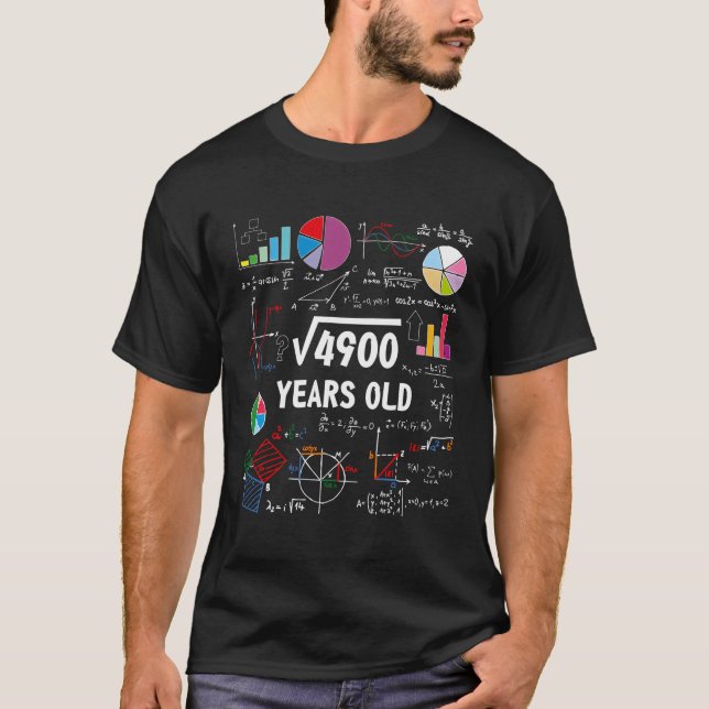 Camiseta 70 Math Teacher Raíz Cuadrada De 4900 70 (Anverso)
