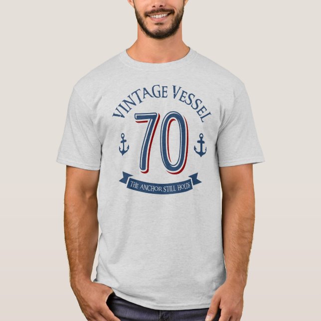 Camiseta 70.o cumpleaños náutico (Anverso)