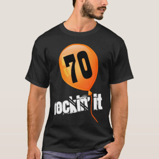 Camiseta 70.o Cumpleaños Rockin él globo anaranjado