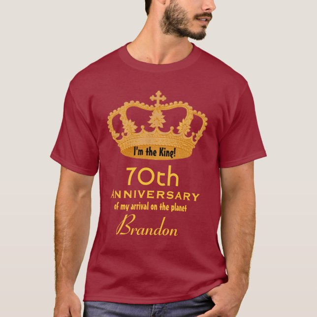 Camiseta 70.o Rey FUNNY del cumpleaños del aniversario (Anverso)