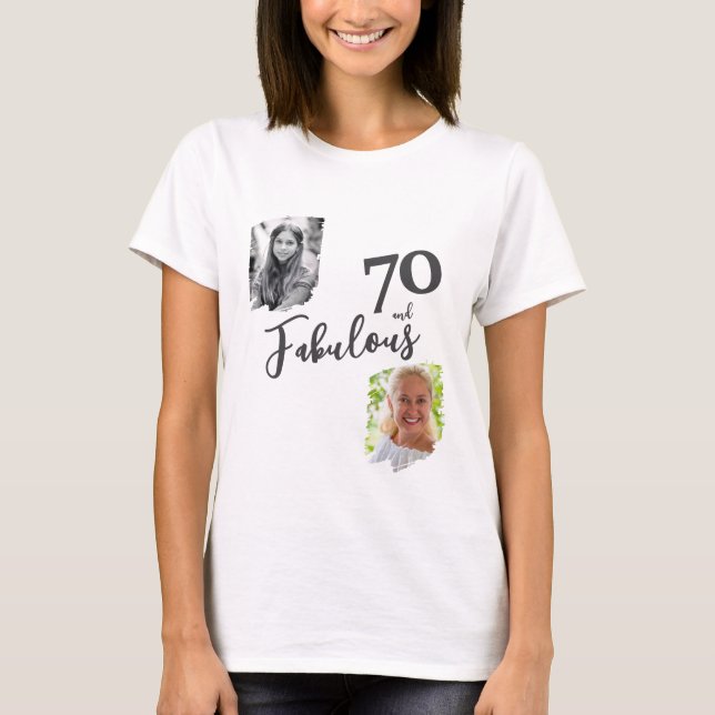 Camiseta 70 y fabuloso 2 Foto 70 cumpleaños (Anverso)