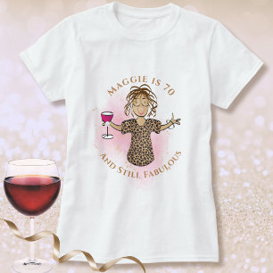 Camiseta 70 y Fabuloso divertido Cartoon Cumpleaños 70 étni