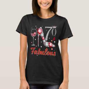 Camiseta 70 Y Fabulosos Talones De Diamante Felices 70 Años