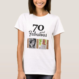 Camiseta 70 y Fabulous Gold Purpurina 2 Photo 70th Birthday