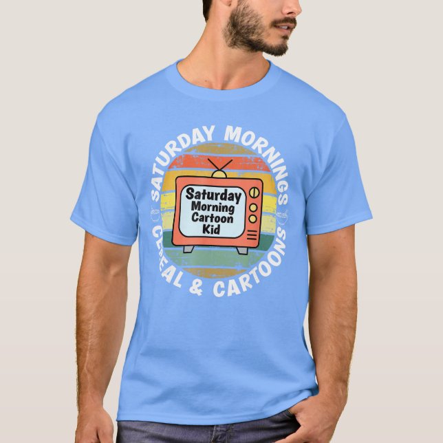 Camiseta 70s 80s 90s Retro Kid Saturday Mornings Cereal and (Anverso)