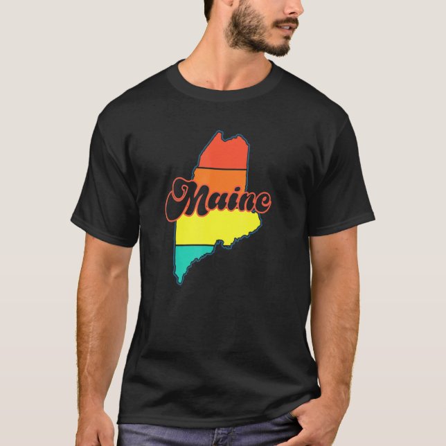 Camiseta 70's 80s estilo retro Mainer Home State Portland V (Anverso)