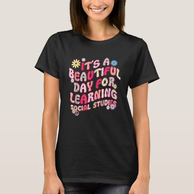 Camiseta 70s It's A Beautiful Day For Learning Social Studi (Anverso)